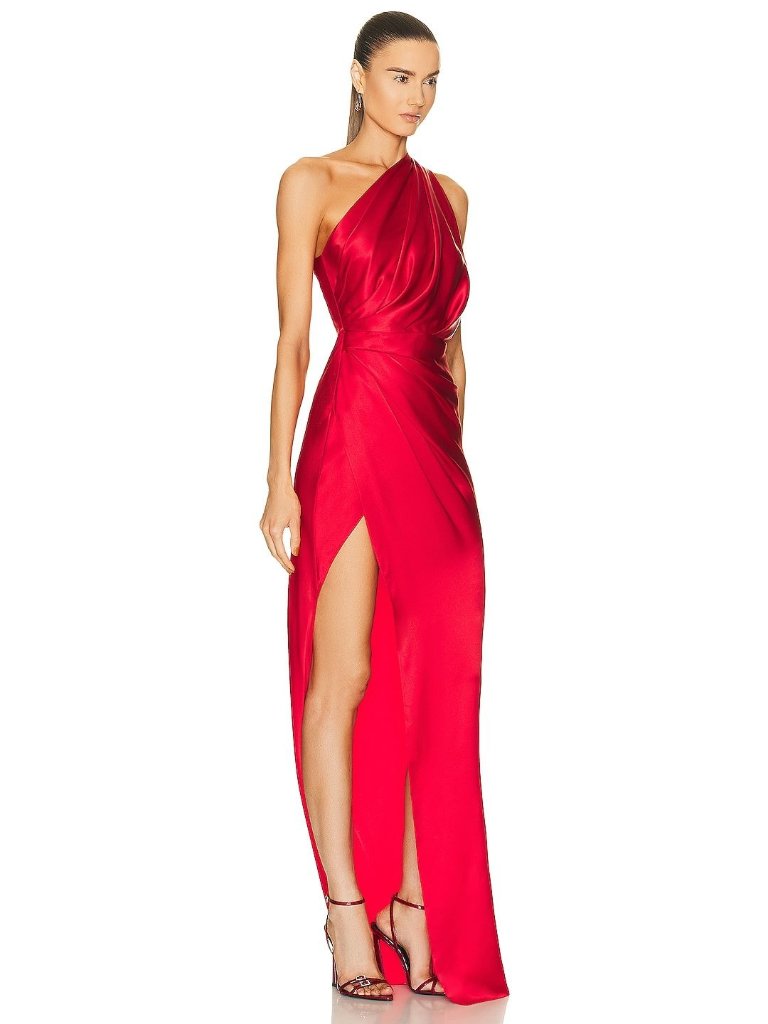 The Sei For Fwrd Womens Drape Gown In Scarlet 10 New Long Maxi Dress — image 4 of 8